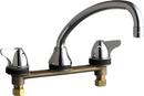 Chicago Faucets Polished Chrome Two Lever Handle Deck Mount Service Faucet 