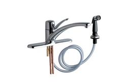 Single Handle Lever Deck Mount Service Faucet in Polished Chrome