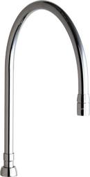 Chicago Faucets Polished Chrome 10 in. Gooseneck Swing Spout 