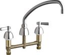 Chicago Faucets Polished Chrome Two Handle Lever Deck Mount Service Faucet 