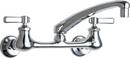 Chicago Faucets Polished Chrome Two Lever Handle Wall Mount Service Faucet 