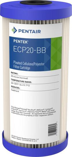 9-3/4 in. Plastic 20 gpm Pleated Cellulose Cartridge for ECP20-BB