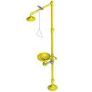 Plastic Head Pedestal Shower with Eye and Face Wash Bowl in Yellow
