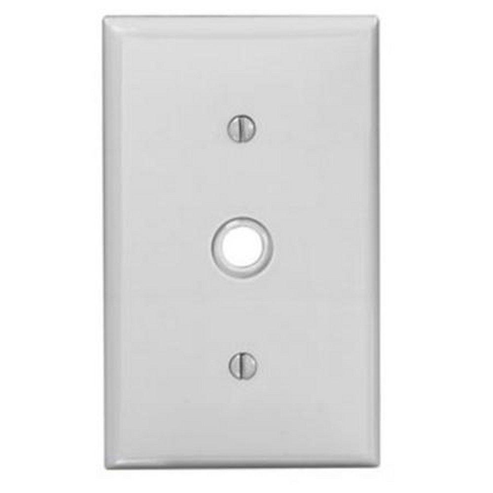 LEVITON White 1-Gang Standard Size Telephone or Cable Wall Plate 