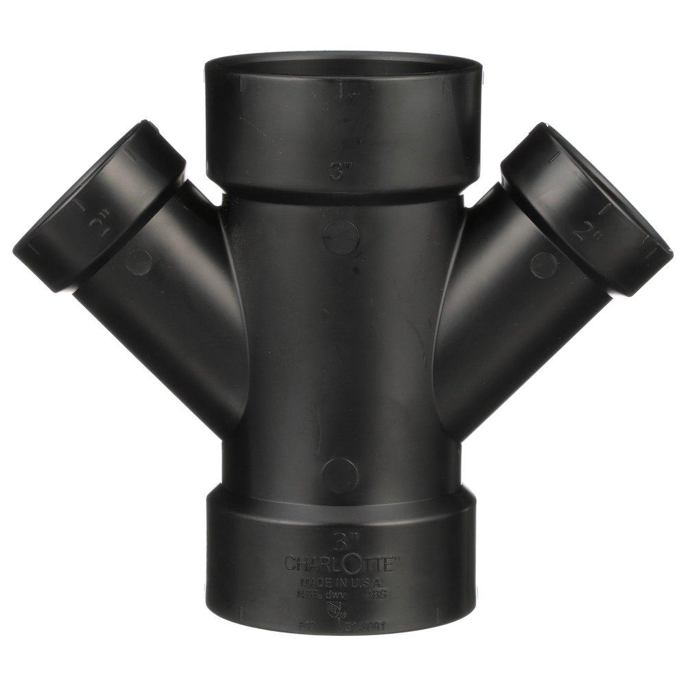 White ABS DWV Double Wye 