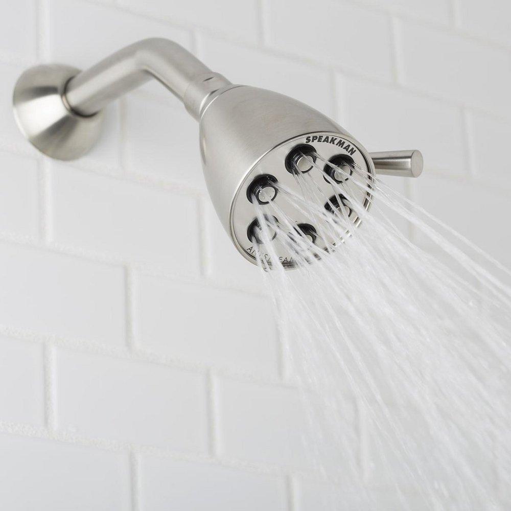 Speakman Brushed Nickel Multi Function Flood, Full and Rain Showerhead 