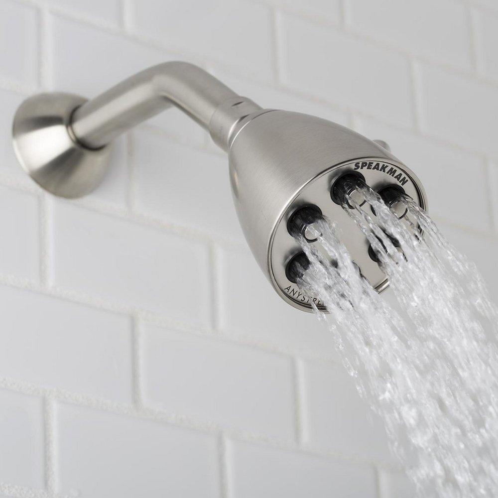 Speakman Brushed Nickel Multi Function Flood, Full and Rain Showerhead 