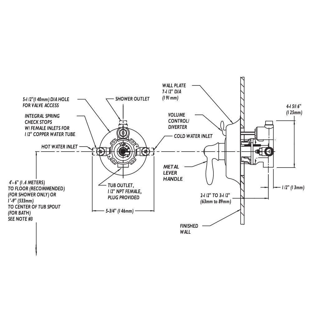 Speakman Polished Chrome Anti-Scald Thermostatic Pressure Balancing Valve with Single Lever Handle 