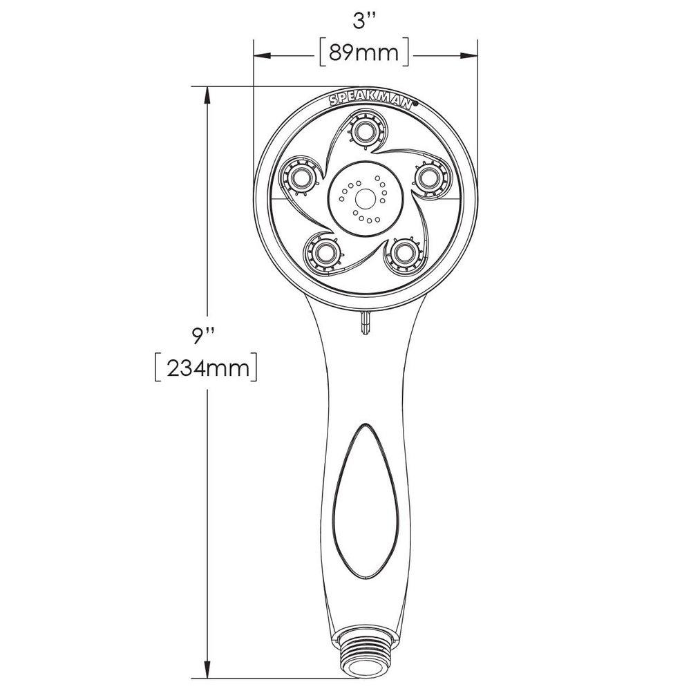 Speakman Polished Chrome 5-Jet Handheld Showerhead with Massage Spray 