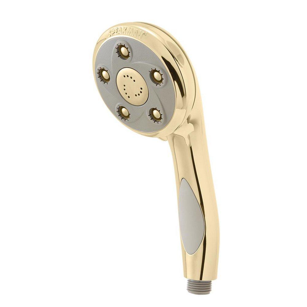Speakman Polished Brass California Energy Commission Not Registered 5 Jet Hand Held Showerhead With MASG Polished Brass 2.5 