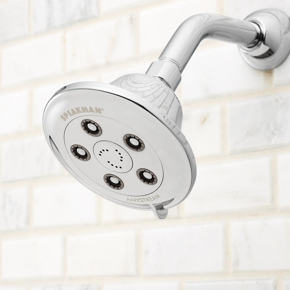 Speakman Polished Chrome 2.5 gpm Multifunction Wall Mount Showerhead 