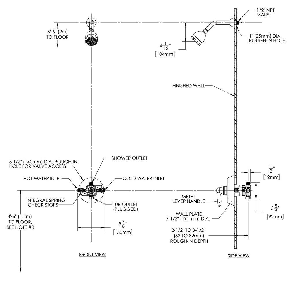 Speakman Polished Chrome Two Handle Single Shower Faucet 
