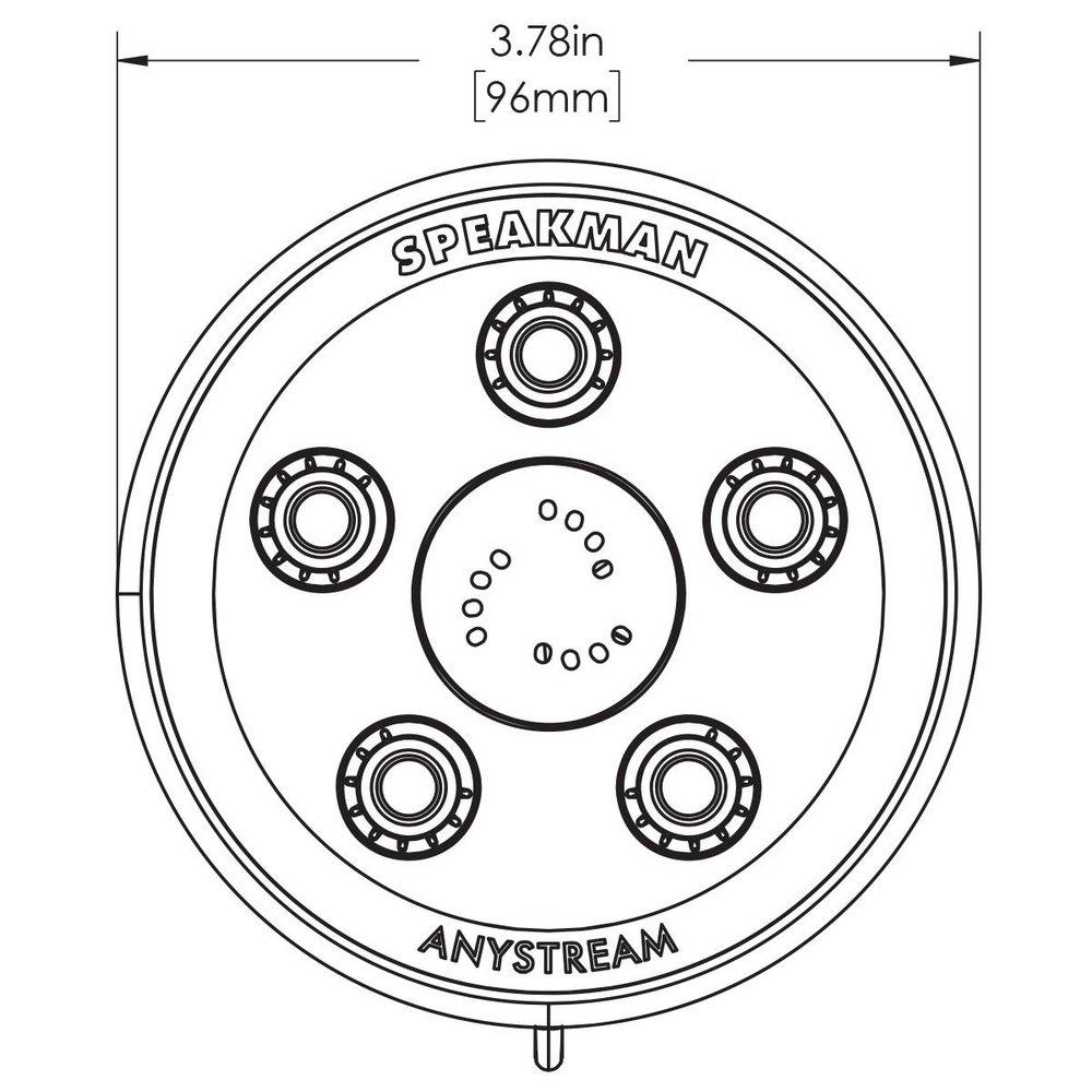 Speakman Brushed Nickel 2.5 gpm 3-Function Showerhead Only 