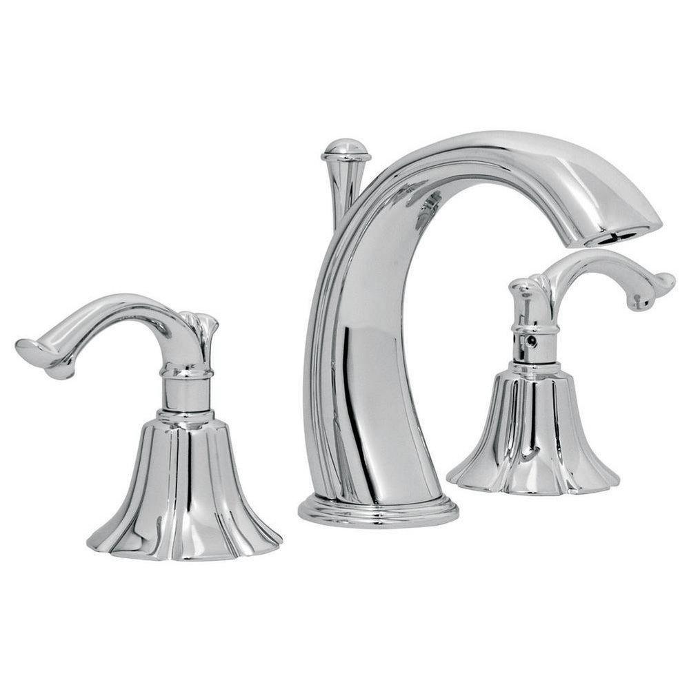 Altmans Products Pewter Widespread Bathroom Sink Faucet with Double Lever Handle 