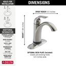 Delta Faucet Brilliance Stainless Single Handle Centerset Bathroom Sink Faucet 