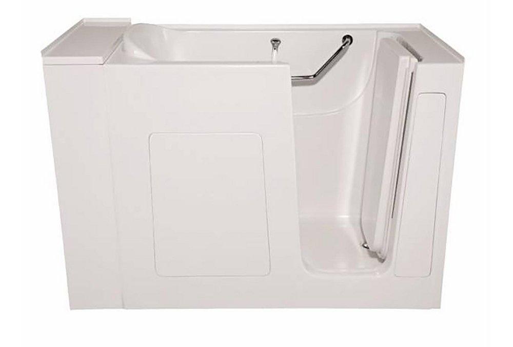 Hydro Systems White 52 x 30 in. Fiberglass Rectangular Gelcoat Walk-In Tub with Whirlpool System and Left Hand Drain 