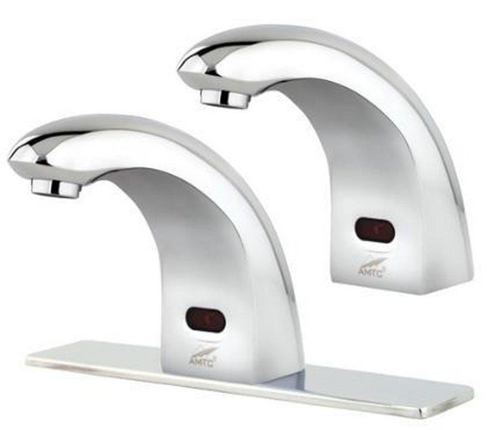 Advanced Modern Technologies Polished Chrome No Handle Centerset and Sensor Bathroom Sink Faucet 