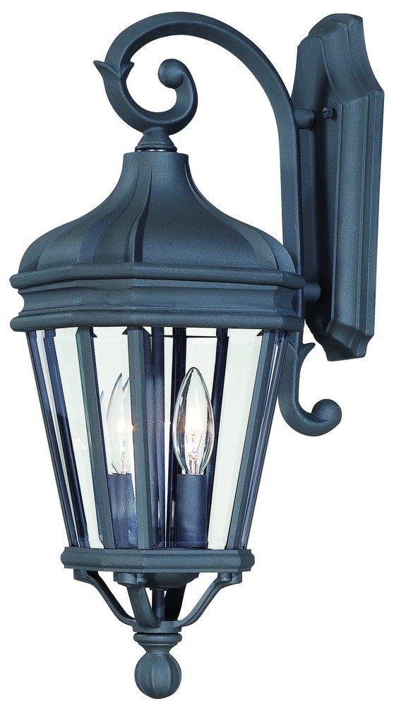 Minka Black 7-3/4 in. 60 W 2-Light Candelabra Lantern 