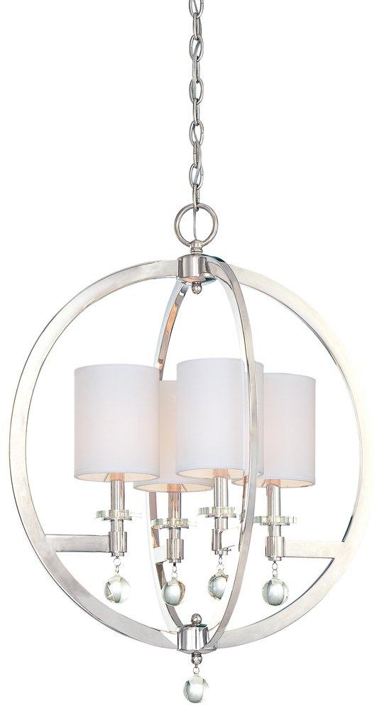 Metropolitan Polished Nickel 60 W 4-Light Candelabra Pendant 