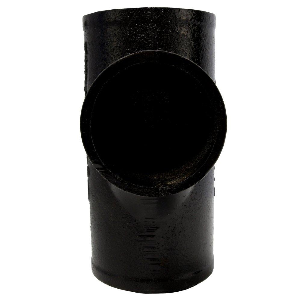 Black No Hub Cast Iron Sanitary Tee 