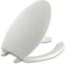 Elongated Open Front Toilet Seat with Cover in Dune