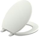 Round Closed Front Toilet Seat with Cover in Dune