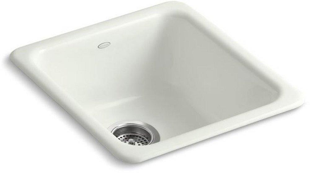 KOHLER Dune 17 x 18-3/4 in. No Hole Cast Iron Single Bowl Dual Mount Kitchen Sink 