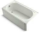 KOHLER Dune 60 x 33-3/4 in. Soaker Alcove Bathtub Left Drain 