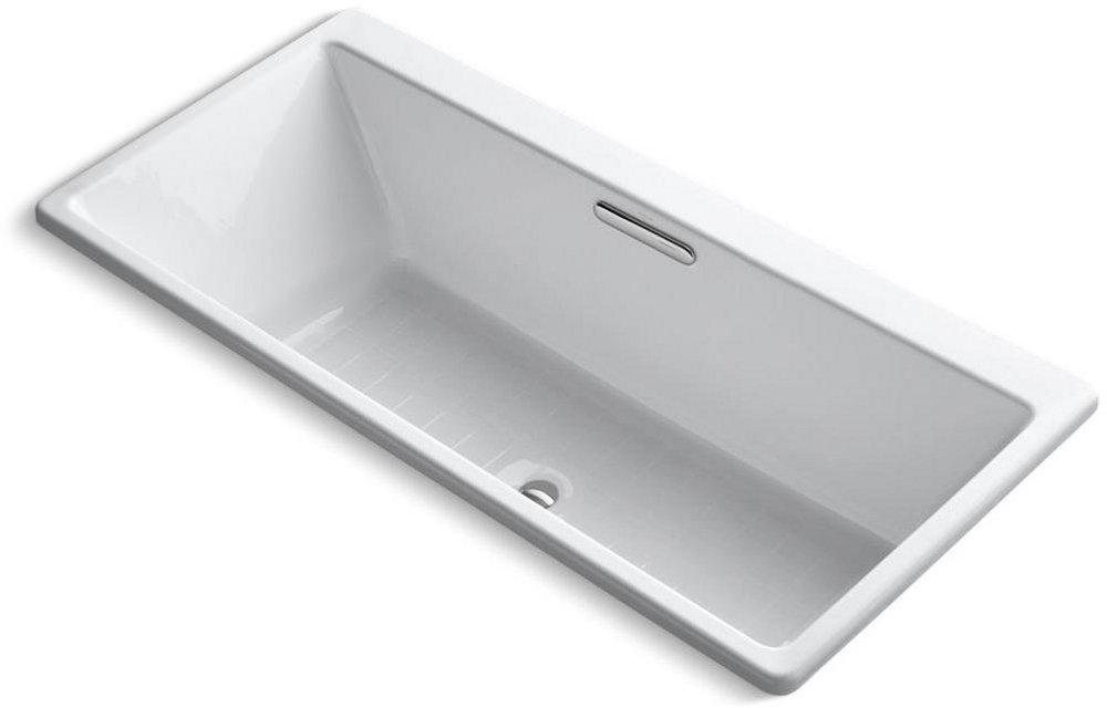 KOHLER White 67 x 36 in. Soaker Drop-In Bathtub with Center Drain 