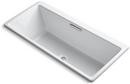 KOHLER White 67 x 36 in. Soaker Drop-In Bathtub with Center Drain 