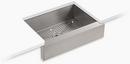 KOHLER Stainless Steel 29-1/2 x 21-1/4 in. No Hole Stainless Steel Single Bowl Undermount Kitchen Sink 