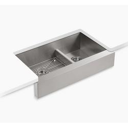 35-1/2 in. Undermount Stainless Steel Double Bowl Kitchen Sink