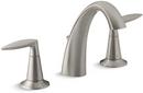 KOHLER Vibrant Brushed Nickel Two Handle Widespread Bathroom Sink Faucet with High Arc Spout 