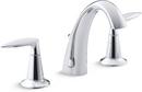 KOHLER Polished Chrome Two Handle Widespread Bathroom Sink Faucet with High Arc Spout 
