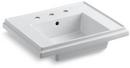 24 in. Square Fireclay Pedestal Bathroom Sink in White