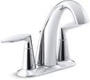 KOHLER Polished Chrome Two Handle Centerset Bathroom Sink Faucet with Metal Pop-Up Drain 