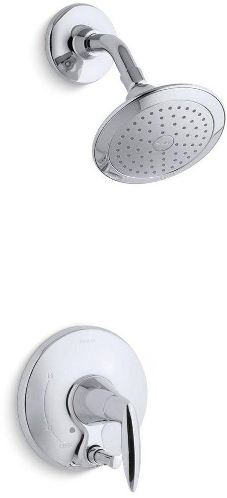 KOHLER Polished Chrome Single Lever Handle Shower Trim with Push-Button Diverter 