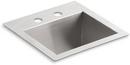 15 x 15 in. 2 Hole Drop-in and Undermount Stainless Steel Bar Sink