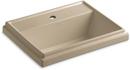 1-Hole Drop-In Rectangular Bathroom Sink in Mexican Sand