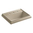 3-Hole Drop-In Rectangular Bathroom Sink with Overflow in Mexican Sand