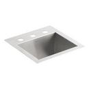KOHLER Stainless Steel 15 x 15 in. Drop-in and Undermount Stainless Steel Bar Sink 