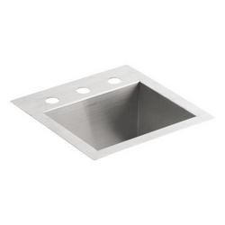 15 x 15 in. 3 Hole Drop-in and Undermount Stainless Steel Bar Sink
