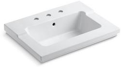 25-7/16 in. Vanity Top Rectangular Vitreous China Bathroom Sink in White