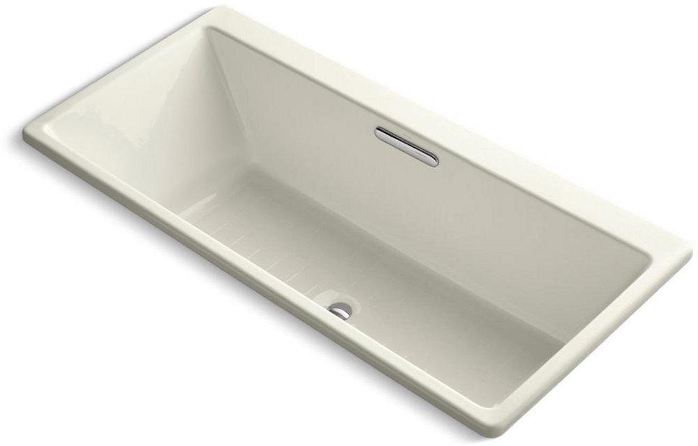KOHLER Biscuit 67 x 36 in. Soaker Drop-In Bathtub with Center Drain 