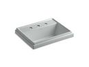 3-Hole 1-Bowl Drop-In Lavatory Sink in Ice Grey