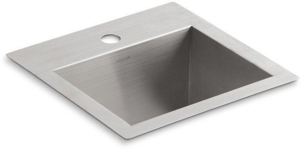 KOHLER Stainless Steel 15 x 15 in. Drop-in and Undermount Stainless Steel Bar Sink 
