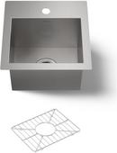 KOHLER Stainless Steel 15 x 15 in. Drop-in and Undermount Stainless Steel Bar Sink 