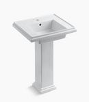 24 x 19 in. Rectangular Pedestal Sink and Base in White
