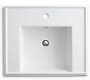 KOHLER White 1-Hole Pedestal Bathroom Sink Basin with Overflow Drain 