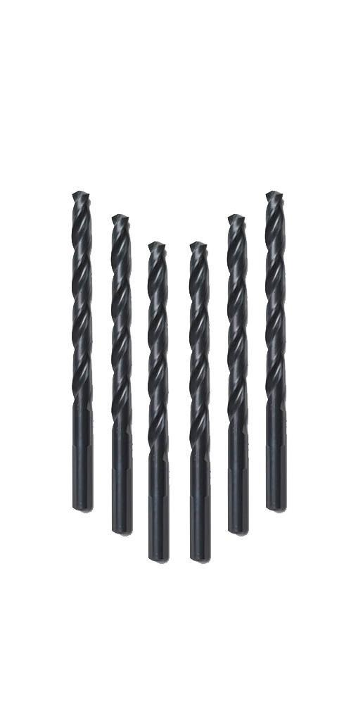 Milwaukee&reg; Silver 21/64 x 21/64 in. 3-Flat Jobber 6 Piece 